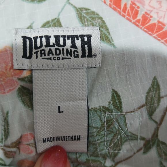 DULUTH TRADING Heirloom Gardening Short Overalls Large NWT Mint Summer Dahlia - Picture 3 of 16